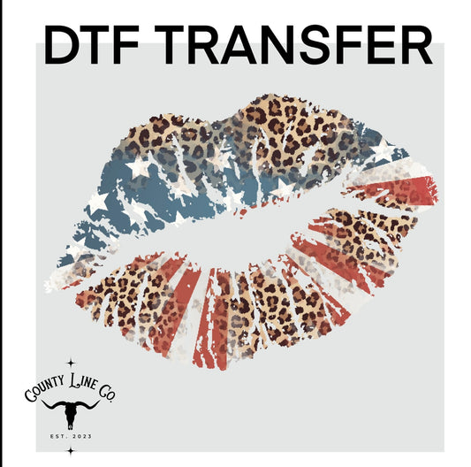 American leopard kiss DTF Transfer