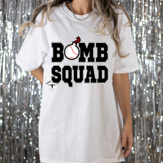 Bomb squad baseball comfort colors tshirt