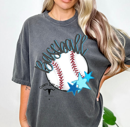 Baseball stars comfort colors tshirt