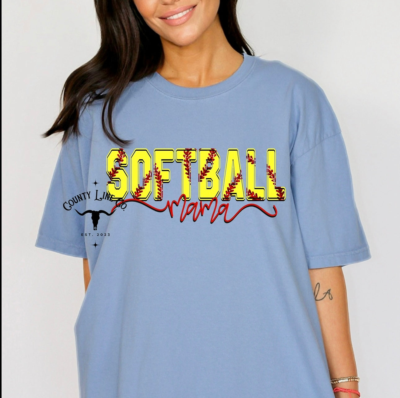 Softball mama comfort colors tshirt