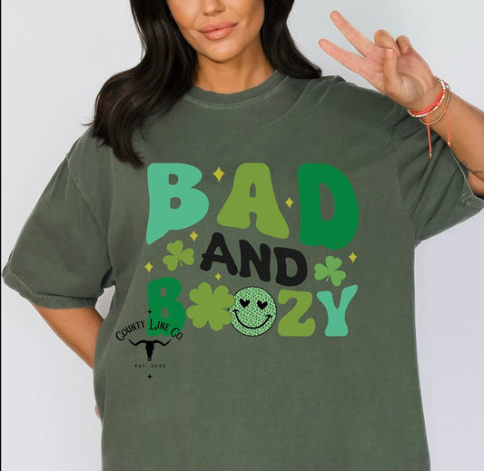 Bad and boozy comfort colors tshirt