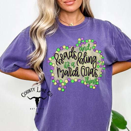 Beads and Bling Comfort Colors Tshirt